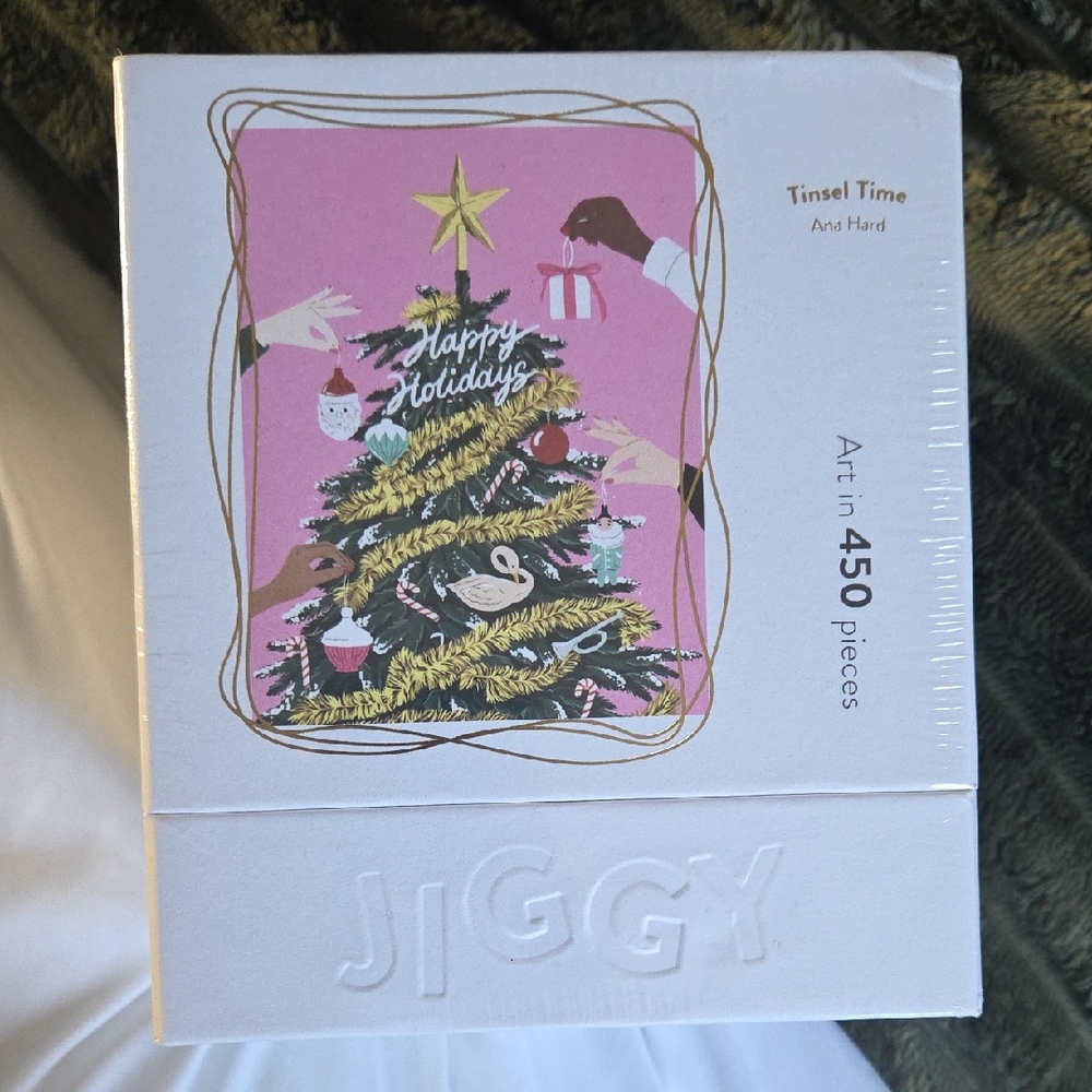 Tinsel Time Puzzle - 450 Pieces - Pink and Gold